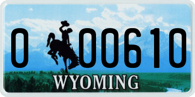 WY license plate 000610