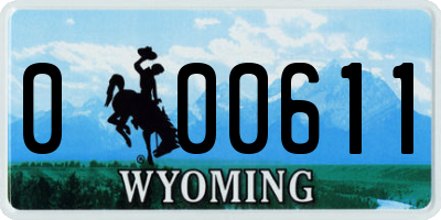 WY license plate 000611