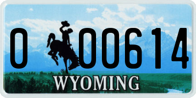 WY license plate 000614