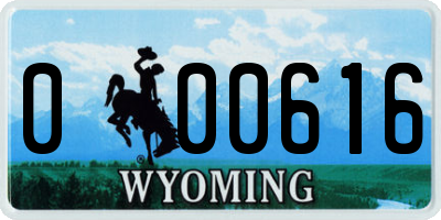 WY license plate 000616