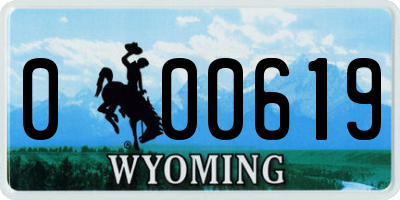 WY license plate 000619