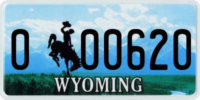 WY license plate 000620