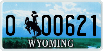 WY license plate 000621