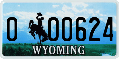 WY license plate 000624