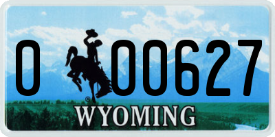 WY license plate 000627