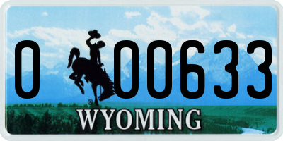 WY license plate 000633