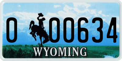 WY license plate 000634