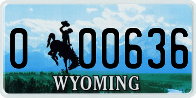 WY license plate 000636