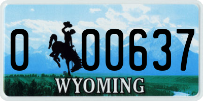 WY license plate 000637