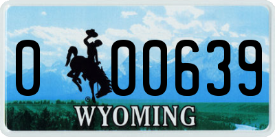 WY license plate 000639