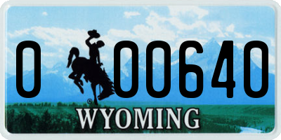 WY license plate 000640