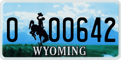 WY license plate 000642