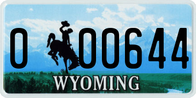 WY license plate 000644