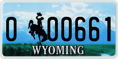 WY license plate 000661