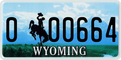 WY license plate 000664