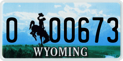 WY license plate 000673