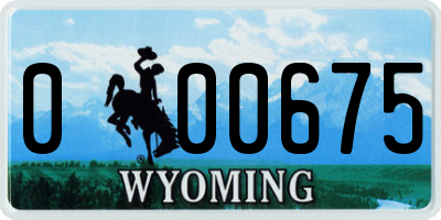 WY license plate 000675