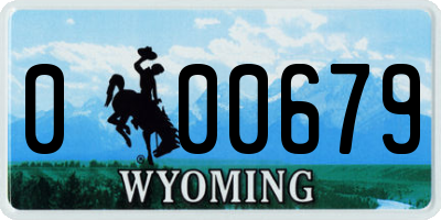 WY license plate 000679