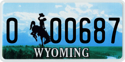 WY license plate 000687