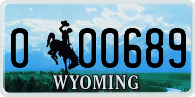 WY license plate 000689