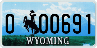 WY license plate 000691