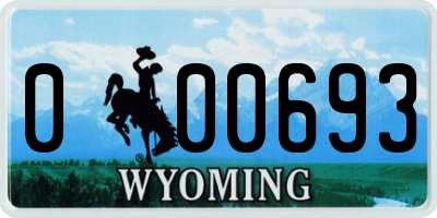 WY license plate 000693