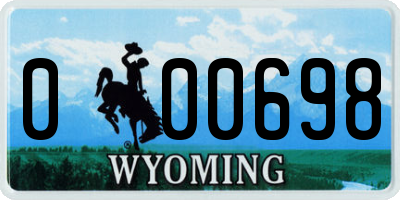 WY license plate 000698