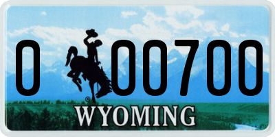 WY license plate 000700