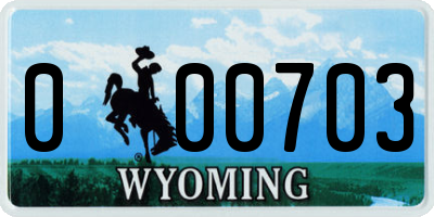 WY license plate 000703