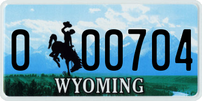 WY license plate 000704