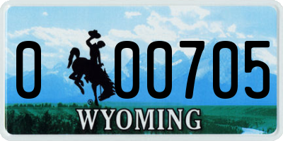 WY license plate 000705