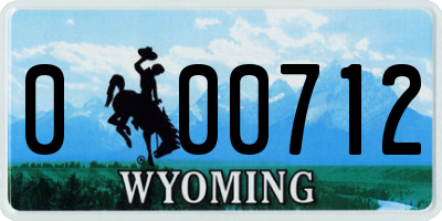 WY license plate 000712