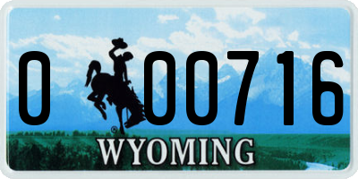 WY license plate 000716