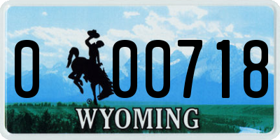 WY license plate 000718