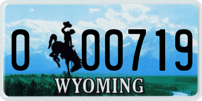 WY license plate 000719