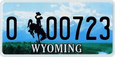 WY license plate 000723