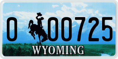 WY license plate 000725