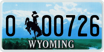 WY license plate 000726