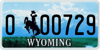 WY license plate 000729