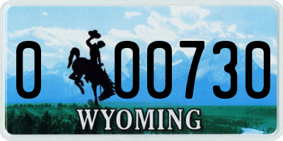 WY license plate 000730