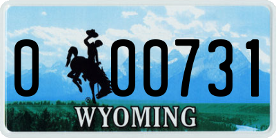 WY license plate 000731