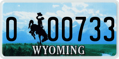 WY license plate 000733