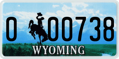 WY license plate 000738