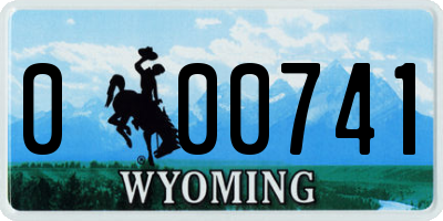 WY license plate 000741