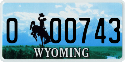 WY license plate 000743