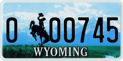 WY license plate 000745