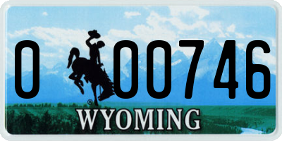 WY license plate 000746