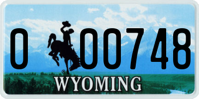 WY license plate 000748