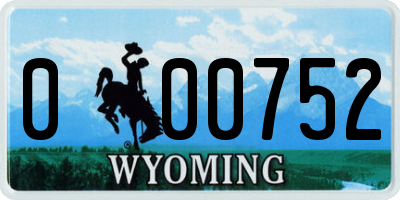 WY license plate 000752