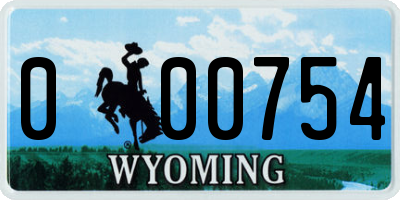 WY license plate 000754